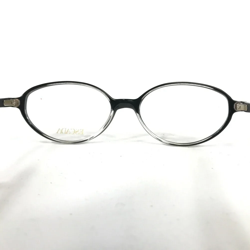 Escada Eyeglasses Frames E0124 E374 Black Clear Gold Round Oval 51-15-140